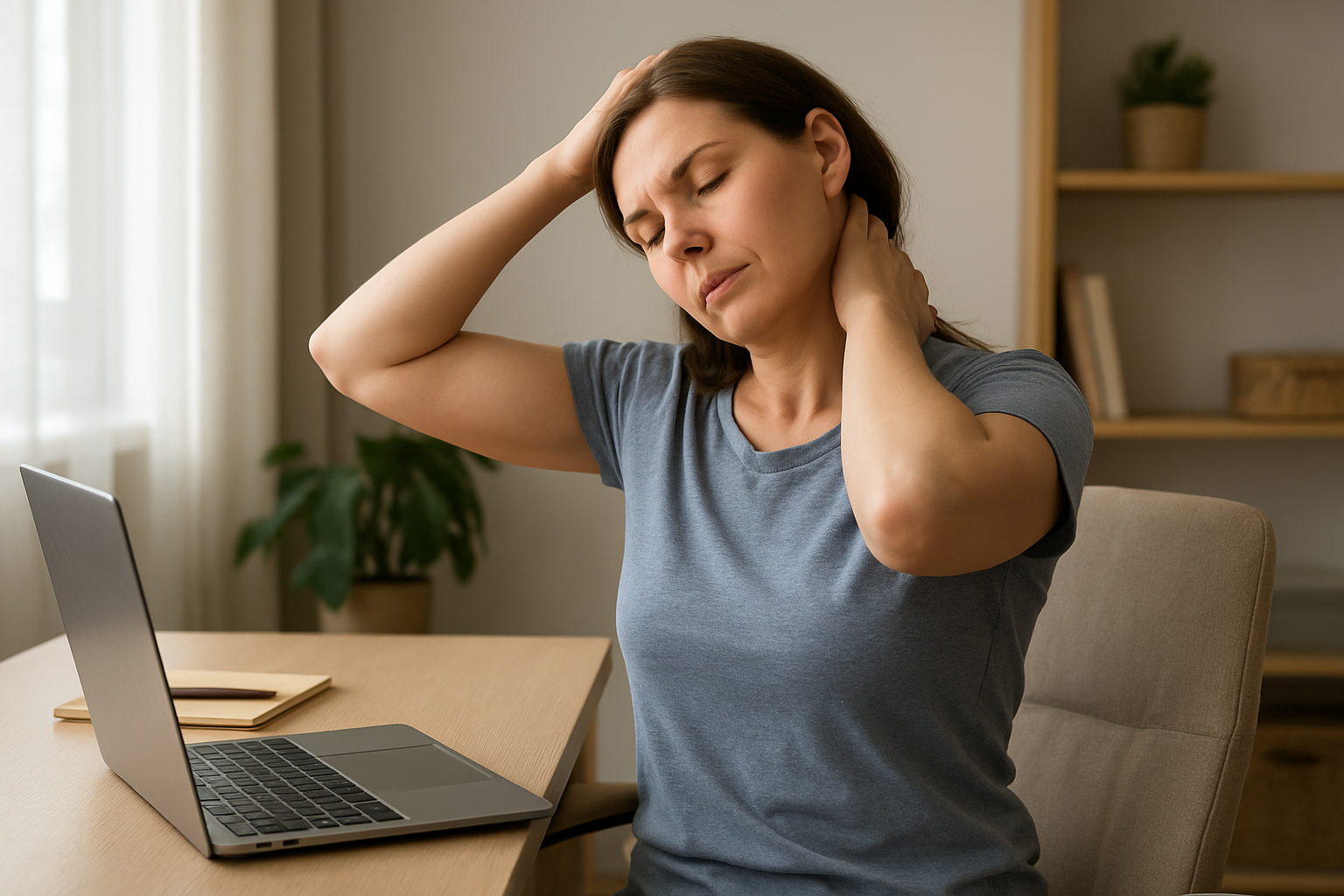 Verlicht spanning: oefeningen voor de oefenlezer om nek en schouders te ontspannen