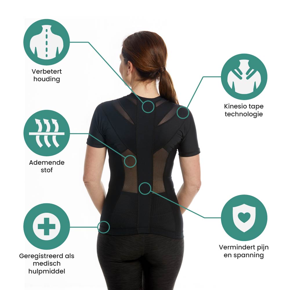Women's Posture Shirt™ Zipper - Zwart