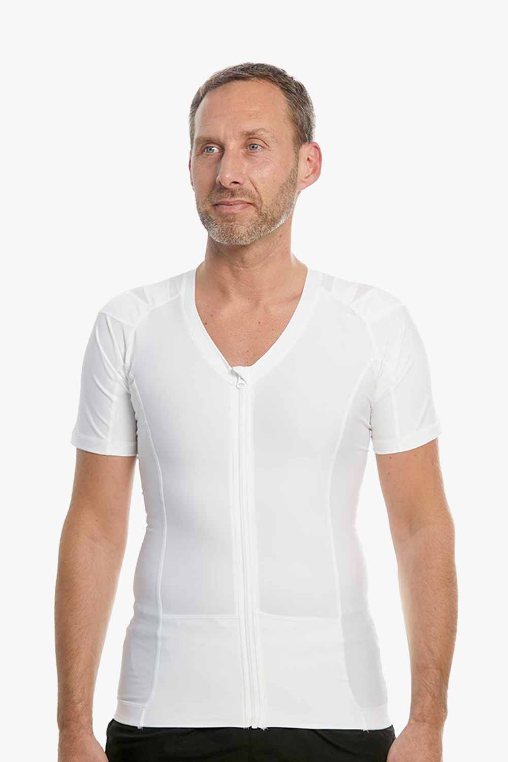 wit houding correctie shirt met rits