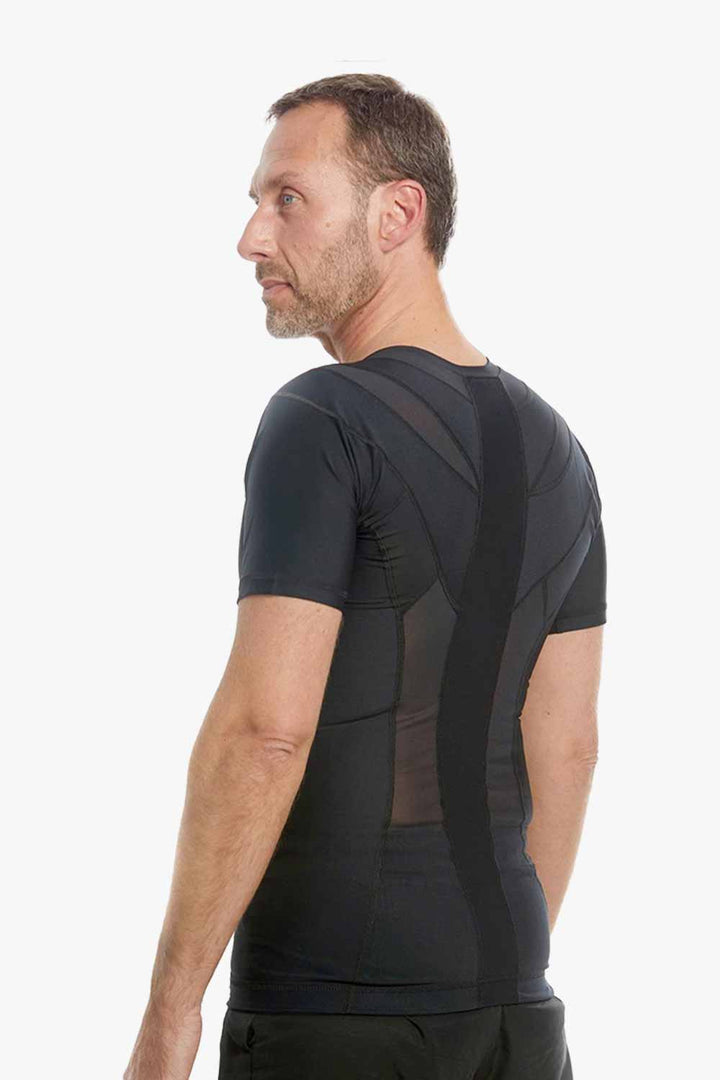 posture shirt zipper heren zwart bureauwerk